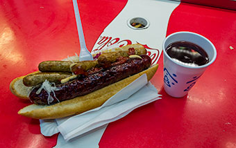 Hot dog with Prague's sausage, Czech Republic