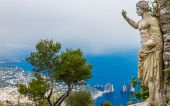View from the mountain Solaro in Capri, Italy