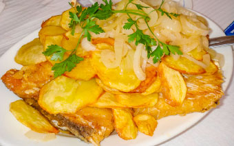 Local food: bacalhau in Porto, Portugal