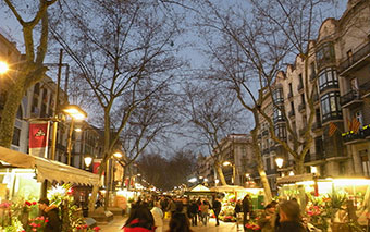 La Rambla in Barcelona, Spain